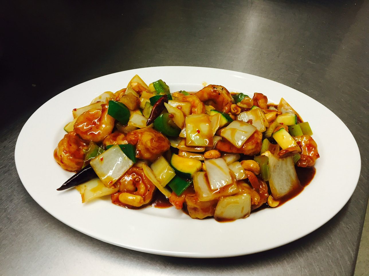 Kung Pao Prawns.