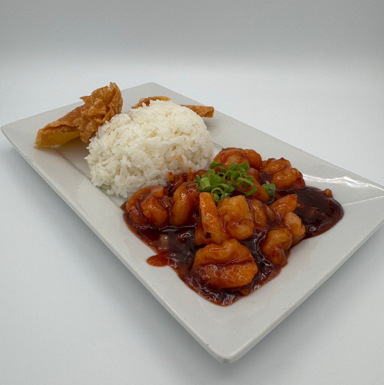 Prawns a la Peking Lunch.